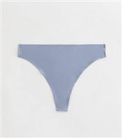 Women's Blue Smooth High Waisted High Leg Thong New Look