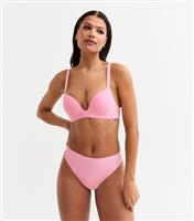 Women's Pink Smooth High Waisted High Leg Thong New Look
