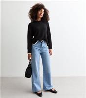 Women's Black Contrast Trim Knit Crew Neck Jumper New Look
