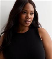 Women's Plus Size Black Jersey Poplin Midi Dress Curves New Look