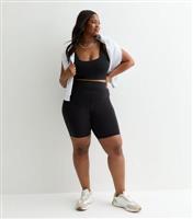 Women's Plus Size Black Contour Shorts Curves New Look
