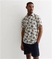 Men's Off White Short Sleeve Shirt Only and Sons New Look