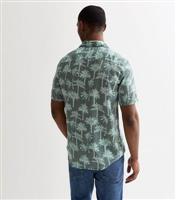 Men's Green Short Sleeve Shirt Only and Sons New Look