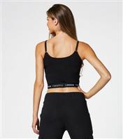 Women's Black Scoop Neck Crop Top Pineapple New Look