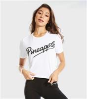 Women's White Logo Crop T-Shirt Pineapple New Look
