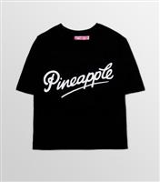 Women's Black Logo Crop T-Shirt Pineapple New Look