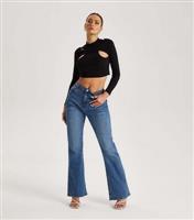 Women's Mid Blue Flared Jeans Urban Bliss New Look