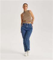 Women's Blue Frayed Seam Detail Jeans Urban Bliss New Look