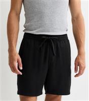 Men's Black Cotton-Linen Shorts Only and Sons New Look