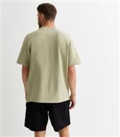 Men's Green Cotton Relaxed-Fit T-Shirt Only and Sons New Look