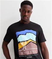 Men's Black Cotton Mojave Print T-Shirt Only and Sons New Look