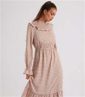 Women's Off White Check Print Maxi Dress Urban Bliss New Look