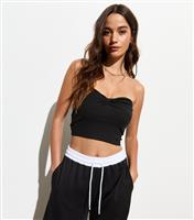 Women's Black Twist Crop Bandeau Top New Look