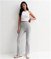 Women's Light Grey Kick Flare Joggers New Look