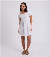 Women's White Shirred Mini Milkmaid Dress Urban Bliss New Look