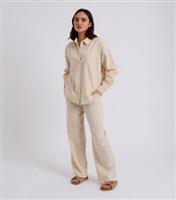 Women's Stone Linen-Blend Oversized Shirt Urban Bliss New Look