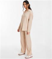 Women's Stone Textured Trousers Quiz New Look