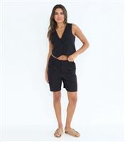 Women's Black Linen Blend Shorts Urban Bliss New Look