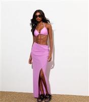 Women's Pink Wrap Split Front Sarong Maxi Skirt New Look