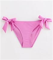 Women's Pink Side-Tie Bikini Bottoms New Look