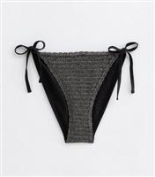 Women's Black Crochet Tie Side Bikini Bottoms New Look