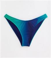 Women's Green Ombr-Print Bikini Bottoms New Look