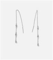 Freedom Silver Diamant Chain Drop Earrings New Look
