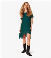 Women's Dark Green Hanky Hem Mini Dress Apricot New Look