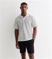 Men's White Seersucker Short Sleeve Polo Shirt Jack & Jones New Look