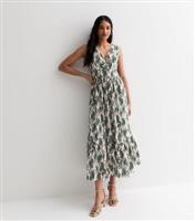 Women's Off White Paisley Print Wrap Midi Dress Gini London New Look