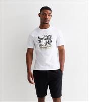Men's White Logo Cotton T-Shirt Jack & Jones New Look