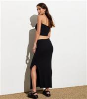 Women's Black Bow Detail Midi Skirt New Look