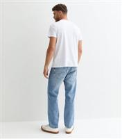 Men's Blue Ripped-Knee Jeans Jack & Jones New Look