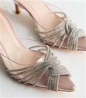 Women's Truffle Pale Pink Diamant Stiletto Heel Court Shoes New Look