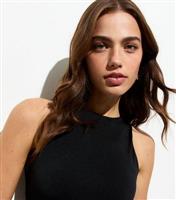 Women's Black Sleeveless Side Split Midi Dress New Look