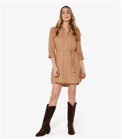 Women's Light Brown Belted Mini Shirt Dress Apricot New Look