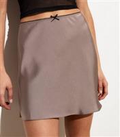 Women's Light Brown Satin Mini Skirt New Look