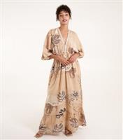 Women's Cream Cotton Tropical Leaf Print Maxi Dress Blue Vanilla New Look
