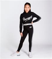 Girls' Black Glitter Tape Leggings Pineapple New Look