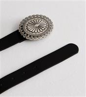 Black Leather-Look Metal Buckle Belt New Look