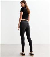 Women's Washed Black Hallie Disco Ripped Super Skinny Jeans New Look