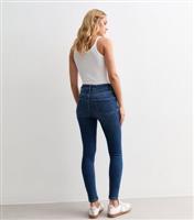 Women's Blue Hallie Disco Ripped Super Skinny Jeans New Look