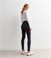 Women's Grey Hallie Disco Frayed Hem Super Skinny Jeans New Look