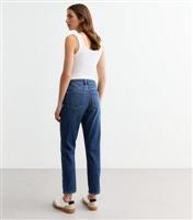 Women's Blue Hannah Ankle Grazer Straight Leg Jeans New Look