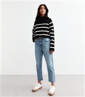 Women's Blue Petite Straight Leg Jeans New Look