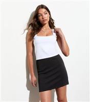 Women's Black Textured Mini Skirt New Look