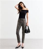 Women's Brown Leopard Print Straight Leg Jeans New Look