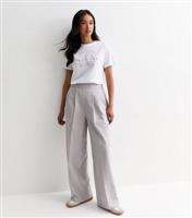Women's Grey Tailored Wide Leg Trousers New Look