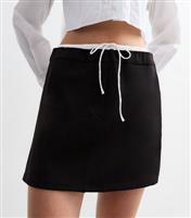 Women's Black Boxer-Waist Mini Skirt New Look