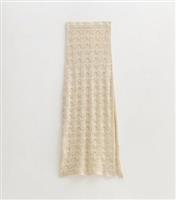 Women's Cream Metallic Thread Crochet Beach Maxi Skirt New Look